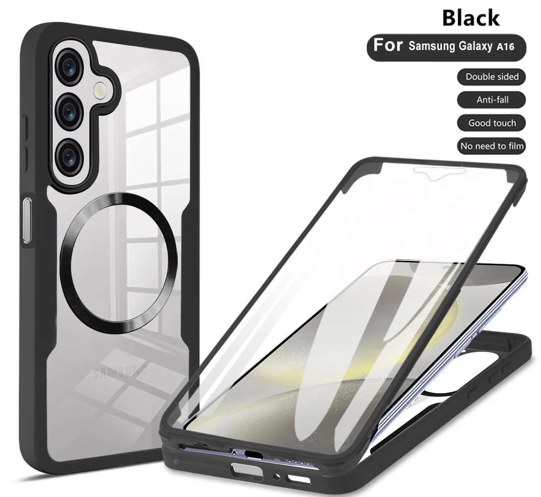 Magnetic 360° Full Body Clear Case with Soft Bumper and Shockproof Protection