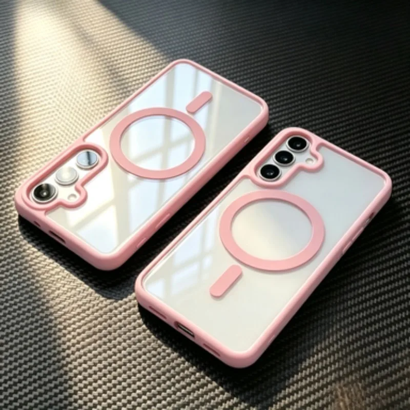 Luxury Transparent Anti-Slip Matte Magnetic Phone Case