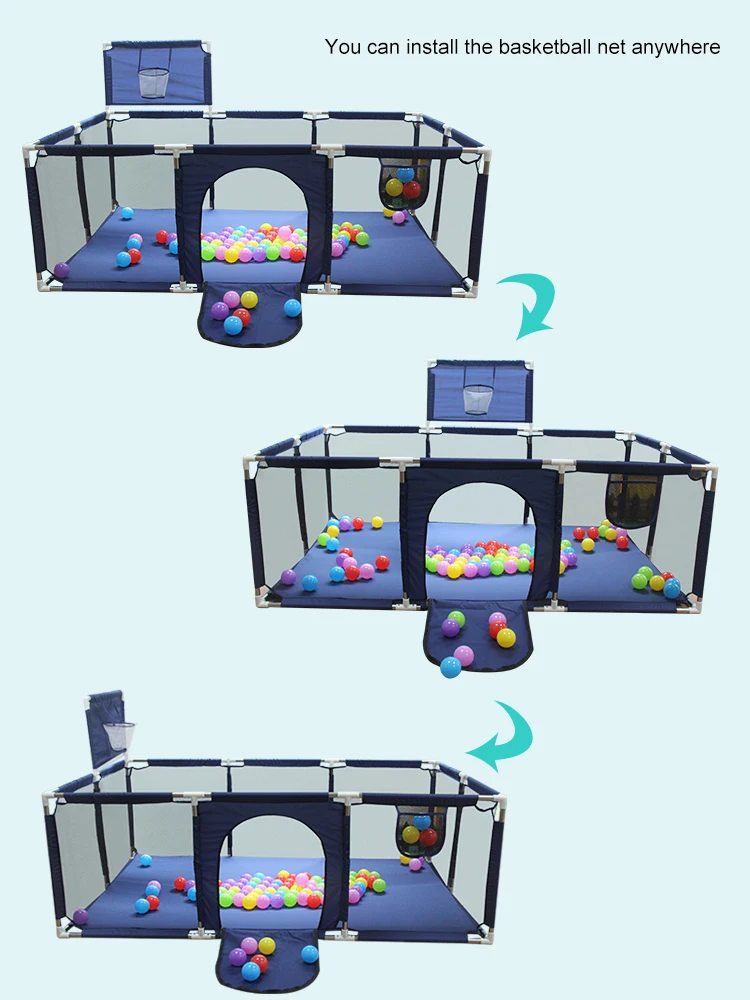 Baby Playpen IMBABY Baby Playpens Indoor Baby Playroom Ball Box Swimming Pool Safety Corral for Large Child Crawling Fence Ball Pool