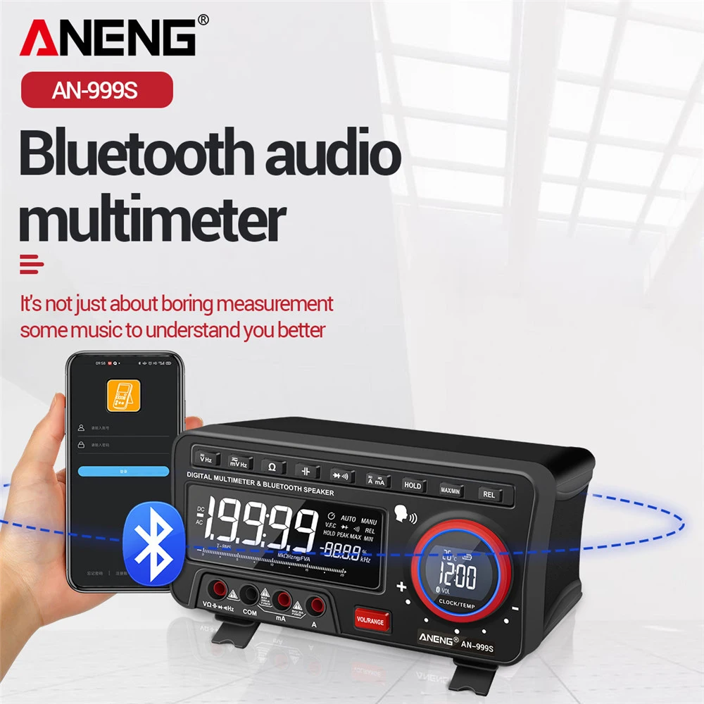 ANENG AN-999S Desktop Voice Digital Multimeter Professional Bluetooth 19999 Counts True RMS DC/AC Voltage Current Tester