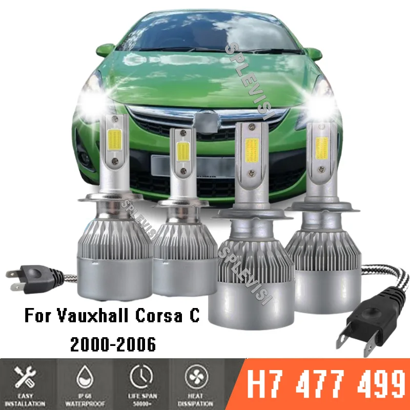 

4x H7 Car LED Headlight Bulbs High Low Beam 6000k White 12V Replace Bulbs For Vauxhall Corsa C 2000-2006 2001 2002 2003 2004