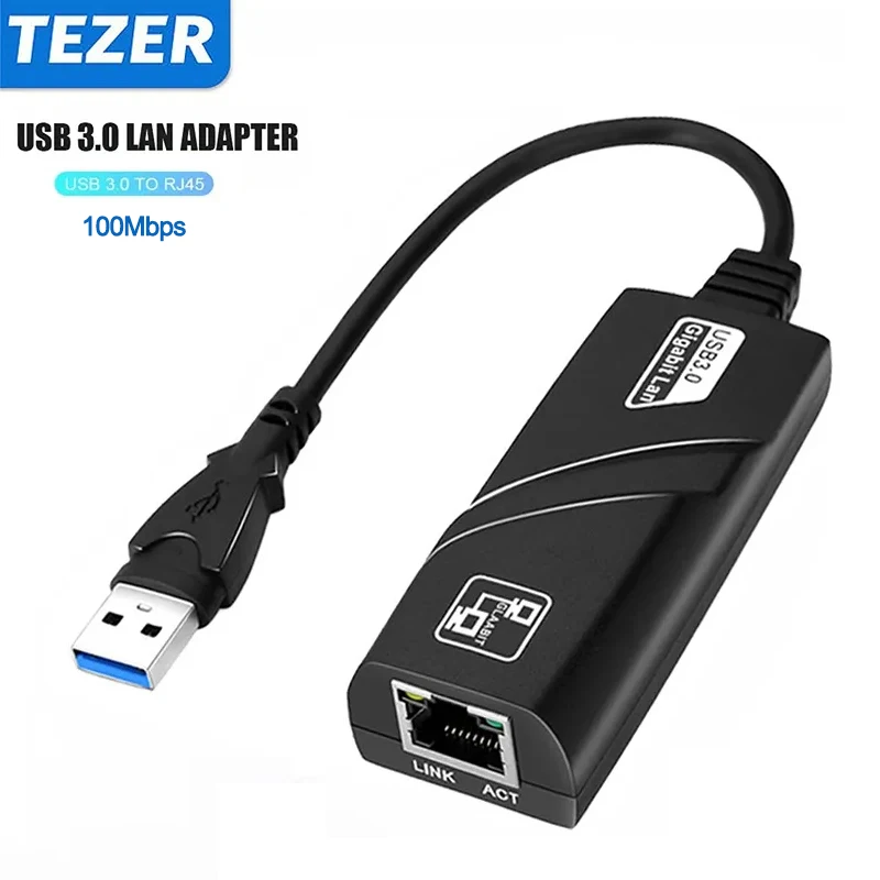 USB 3.0 To Rj45 Lan Ethernet Wired Adapter 10/100Mbps Network Cable for Xiaomi Mi Box PC Windows 10 USB 3.0 Network Card