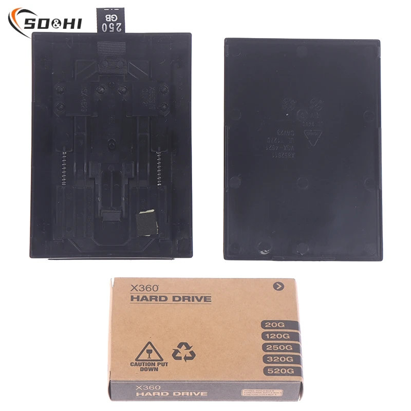 1 Pz Per Xbox 360 Sottile Hdd Interno Nero Hard Disk Case Hdd Blu Custodia Trasparente