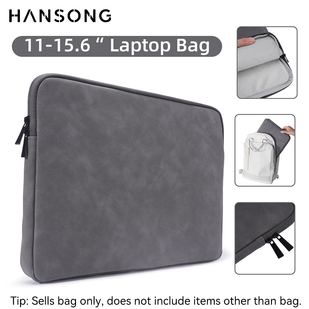 Sleek PU Leather Laptop Sleeve - Protective & Stylish Case for Tablets and Notebooks