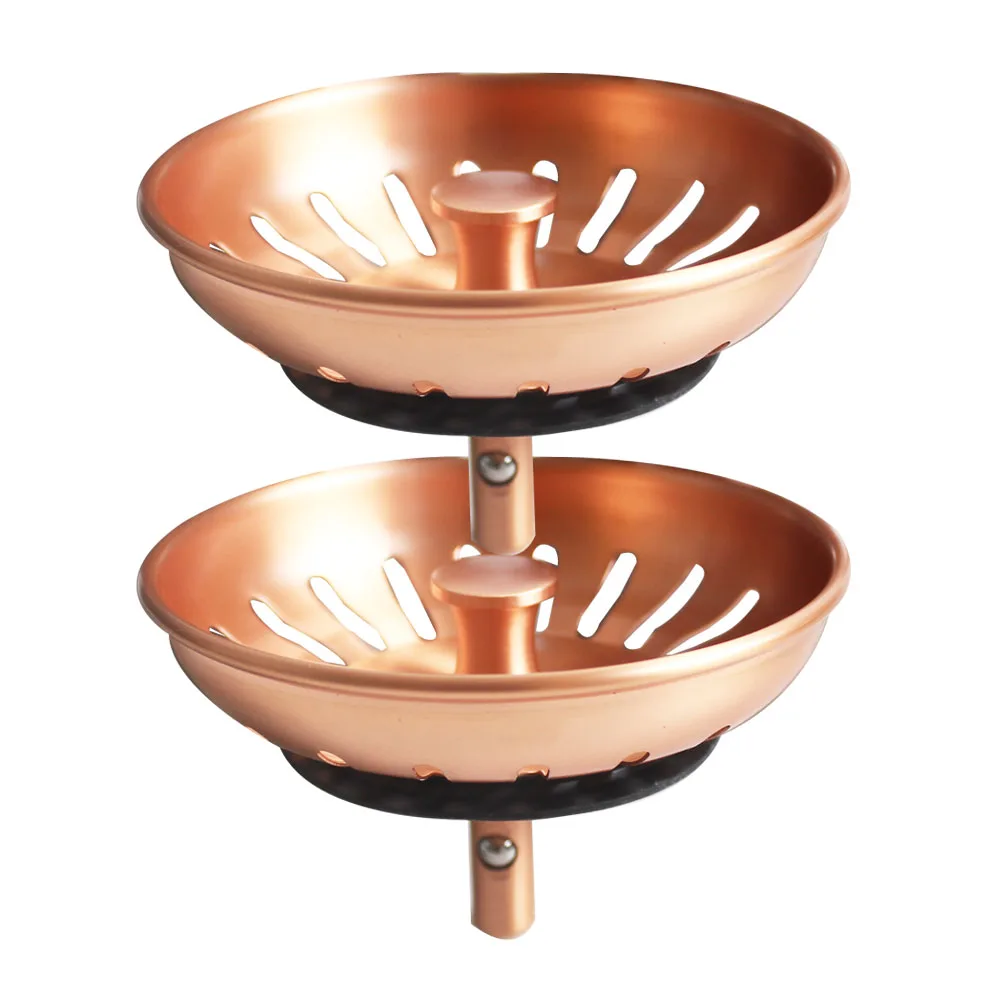 Talea Sink Strainers for Kitchen Sink,83MM Drain Stopper Red Antique Copper (Pack of 2)