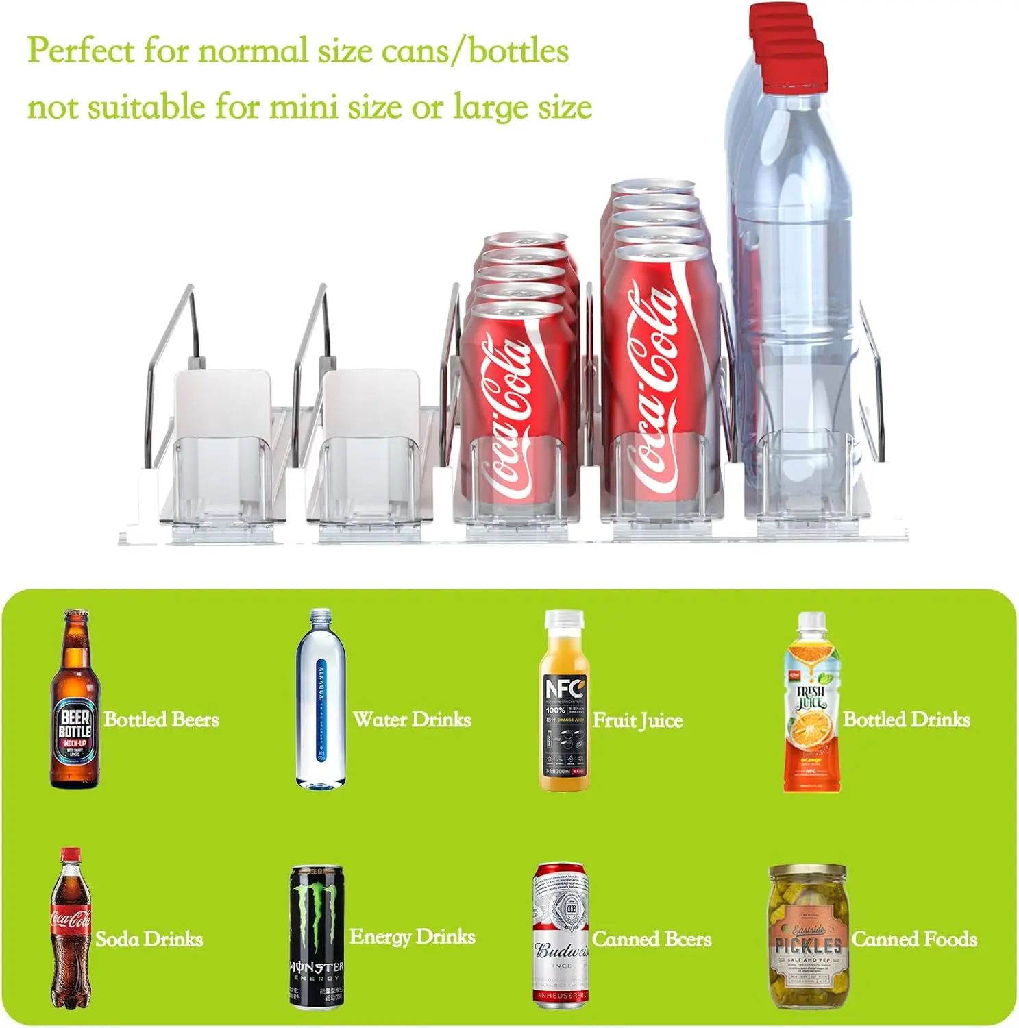 Drink Organizer for Fridge,Self Pushing Fridge Drink Organizer,Automatic Drink Dispenser for Fridge 3
