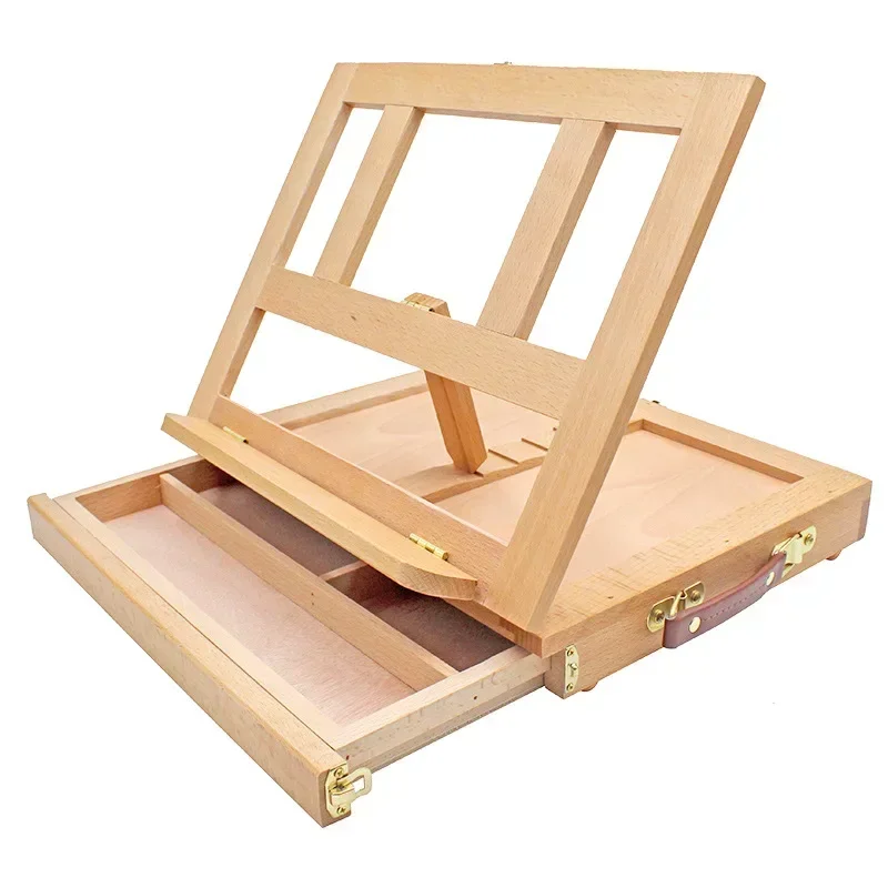Tabletop Easel Art Desktop Easel for Painting, Foldable Wooden Sketchbox with Drawer for Student Artist Beginner