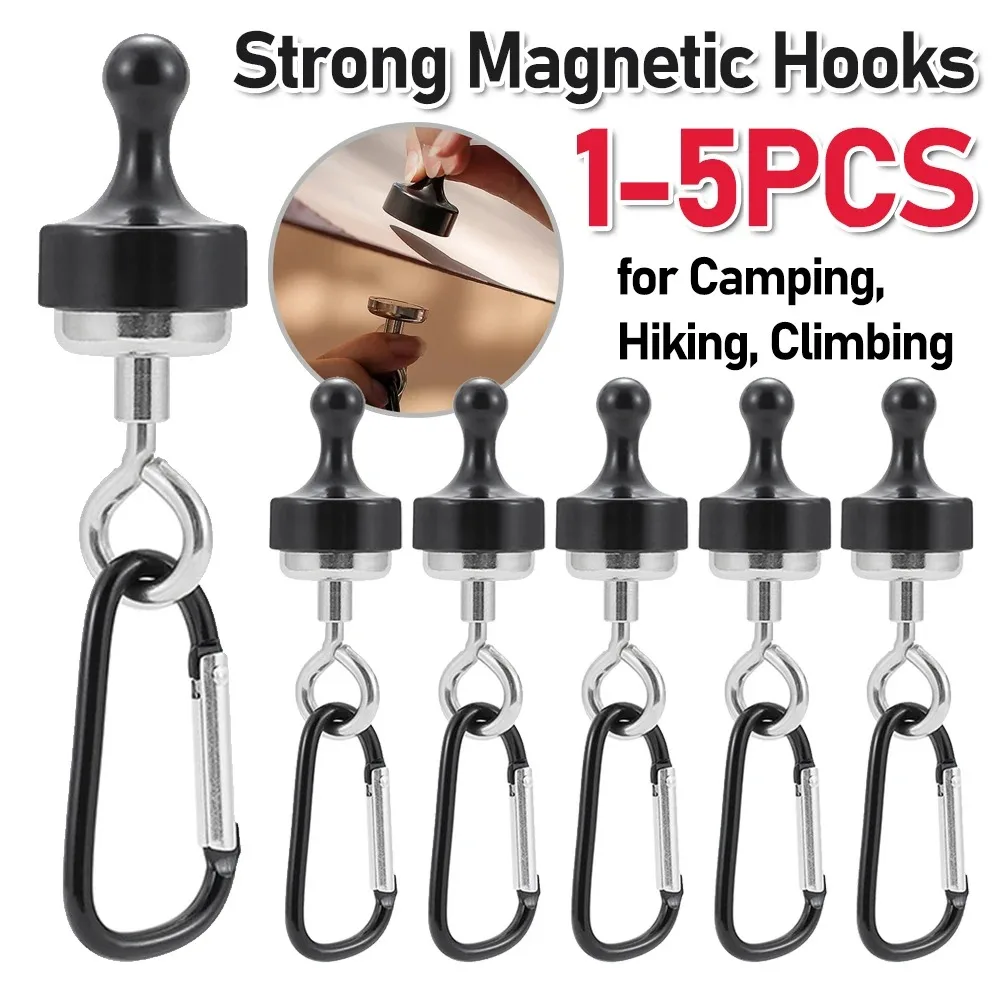 Magnetic Lanyard Clip Pulling Force Mini Magnetic Hooks Heavy Duty  Multipurpose for Hiking Camping Climbing Picnic