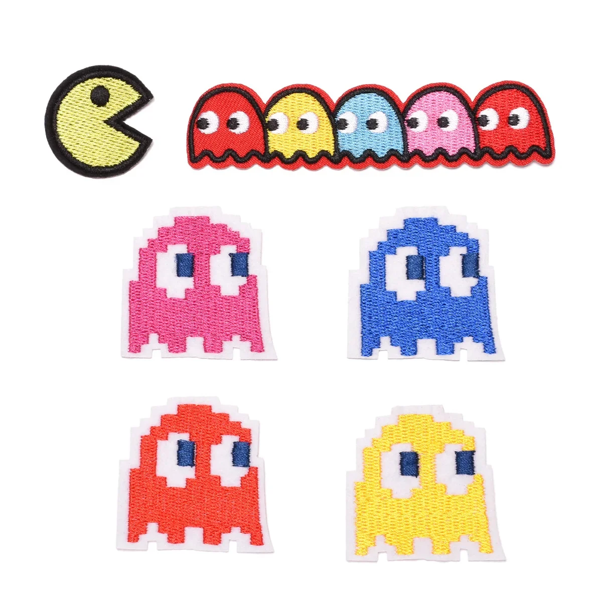 Five-Color Worm Embroidery Computer Aided Cartoon Patches Clothing Decoration Iron-On Fabric Stickers Male Female Children