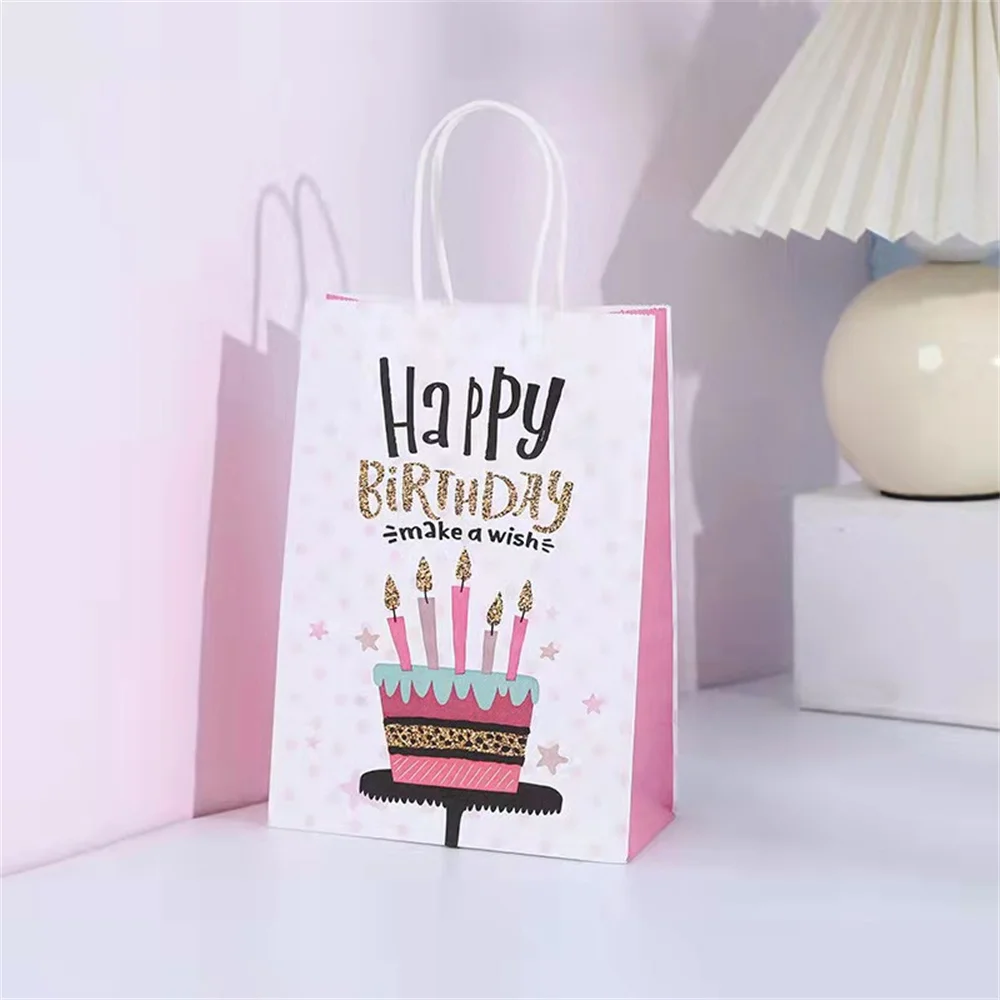 GOMANCHE 50 sacchetti di buon compleanno con manico per bambini, 4