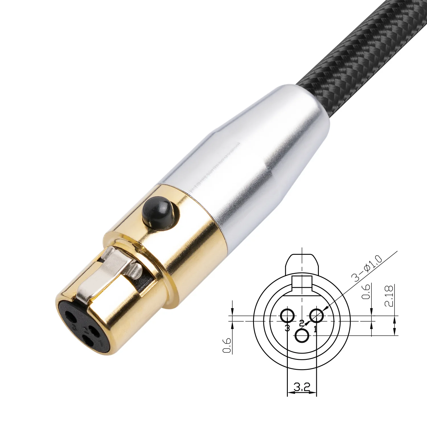 ũ ī޶  ̽ ̴ XLR  ̺,    ̺, 3  Ͽ 3  XLR , 24AWG