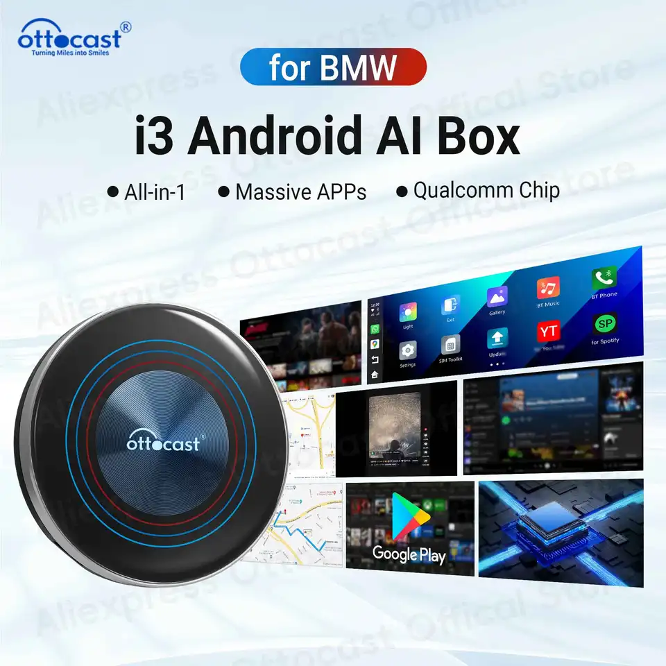 OTTOCAST OttoAiBox i3 Wireless CarPlay AI Box Android 13 TV Box