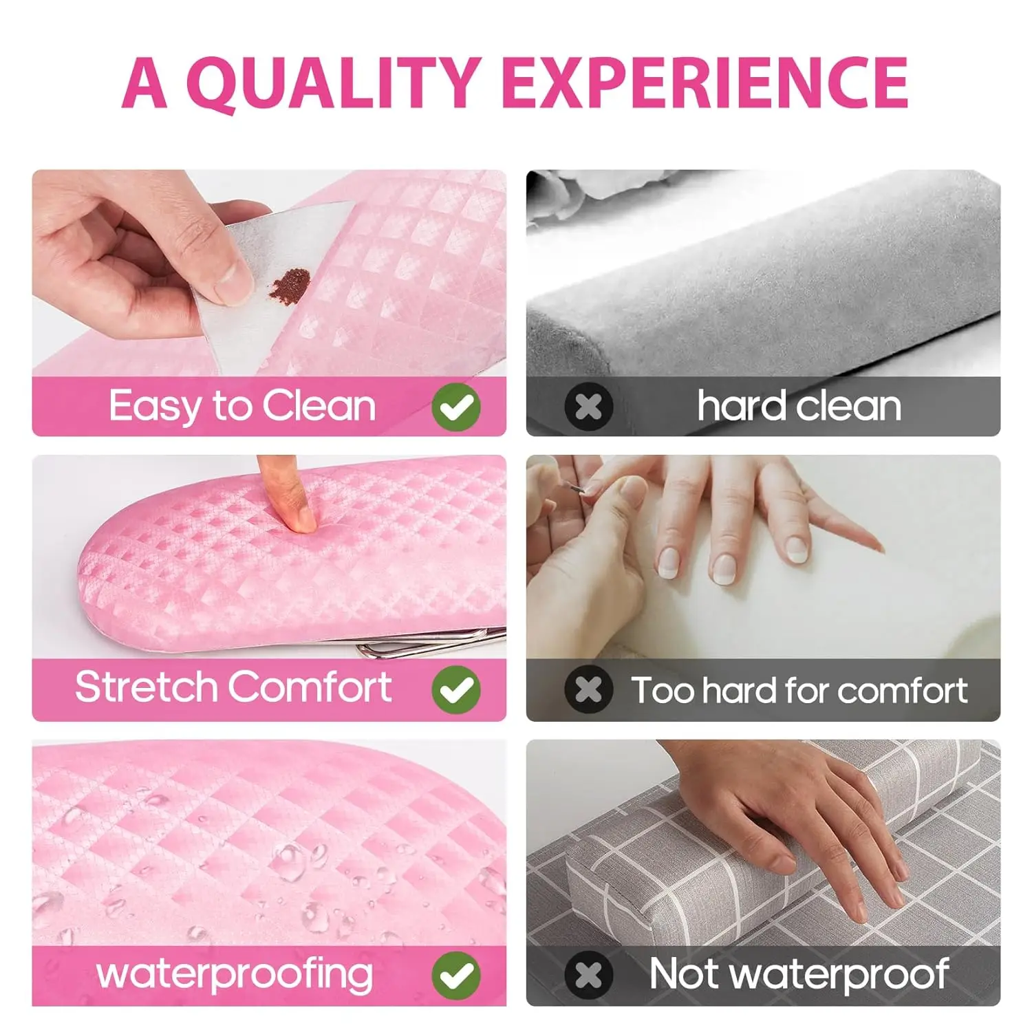 Nail Arm Rest for Acrylic Nails Professional Microfiber Leather