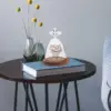 Decorations Angel Glass Cover Dome with Wood Base Display Eternal Flower Vase Cake Bell Jar Decorative Micro Landscape 4