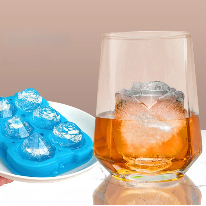 Factory customized Rose Models Sphere Ice Molds Ice Ball Mold Ice Cube Tray Ice box Summer home Round Silicones Ice trays