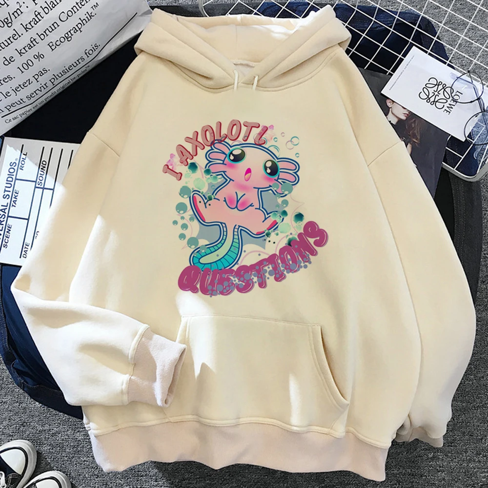 

Худи Axolotl, Женский смешной свитер с графическим принтом, Женская Эстетическая рубашка с капюшоном