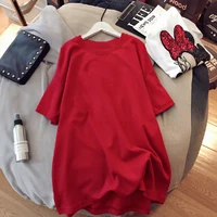 Loose Women's Mid-Length T-irt Summer New Sle plus Size ort Sve round Ne Classic  Color Commute Faion T-i...