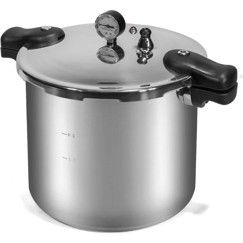 

Barton Pressure Canner 22-Quart Capacity Pressure Cooker Built-in Pressure Gauge with (1) Rack, Aluminum Polished