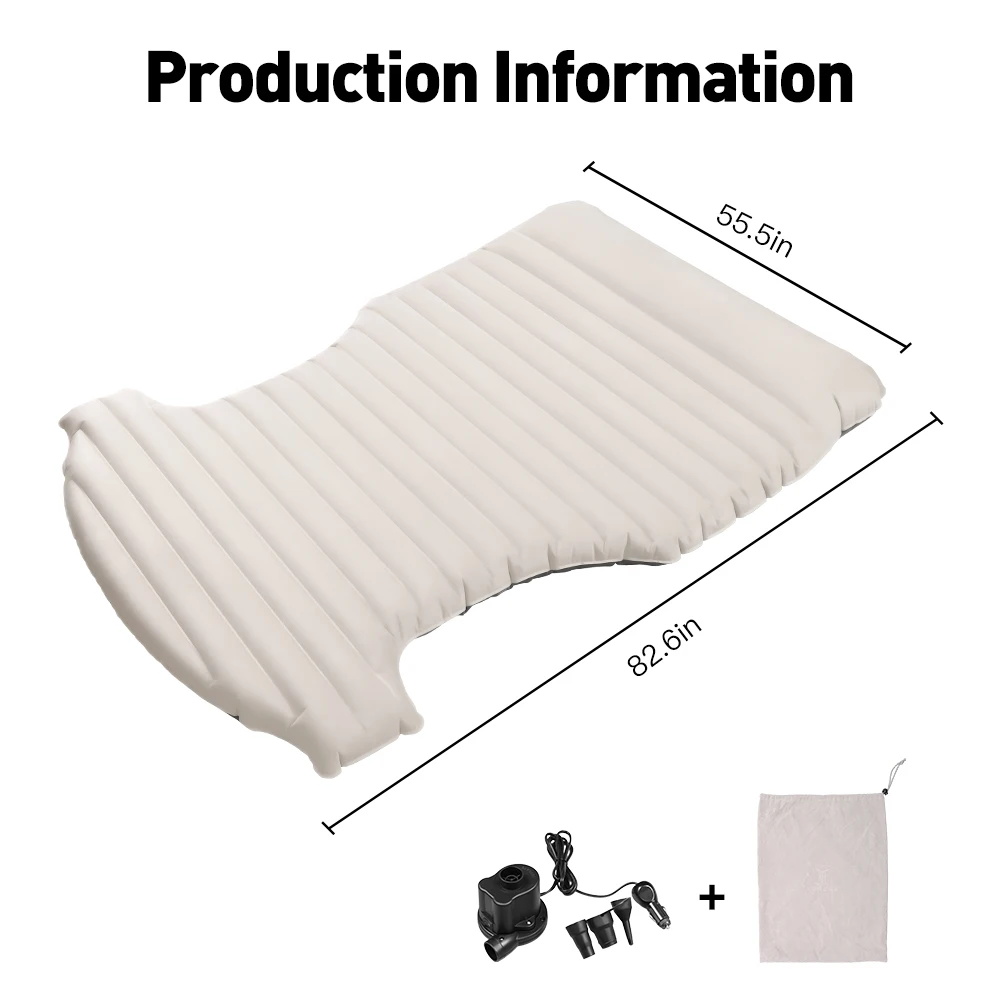 PVC-Inflatable Air Mattress Tesla Model Y Outdoor Camping Inflatable Special Suede Fabric Car Travel Bed YZ inflatable air bed car sleeping mattress inflatable camping mattress camping mattress
