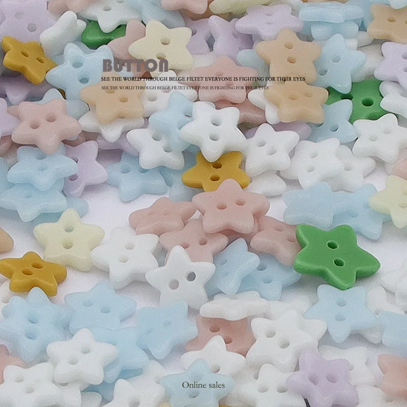 10pcs Two Hole Star Shape Ceramic Luxury Buttons for Kids Clothing Knitwear Shirts Phone Case DIY Apparel Sewing Supplies