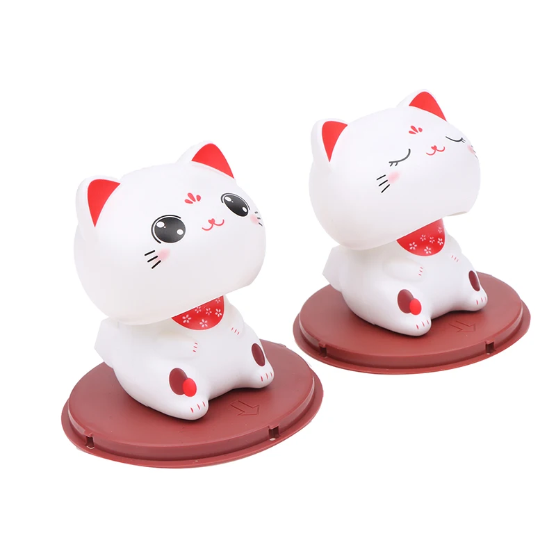 귀여운 태양열 발전 흔들리는 고양이 흔들리는 머리, 고양이 홈 데코, 흔들리는 고양이 장식, 자동차 장식 인형, 자동차 입상 장식