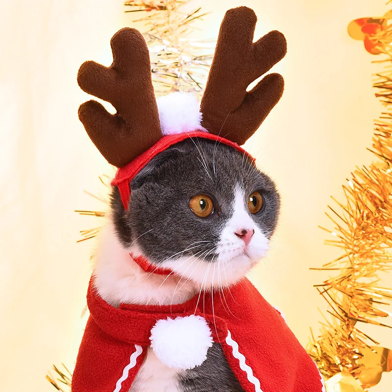 christmas dog clothes Cute cat Dog Hat Costume Headwear Santa Claus pet cloth Christmas Decoration dog accessories