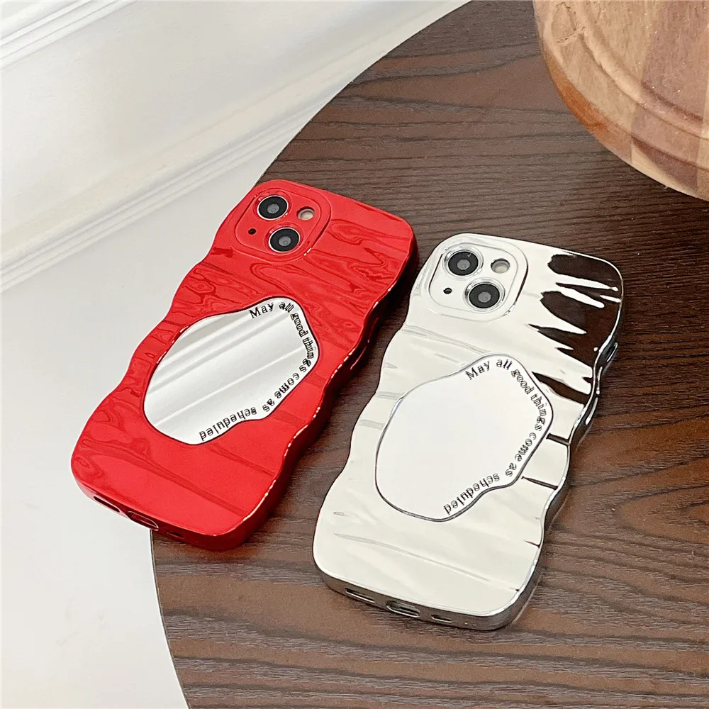 3D Ondulazione Dell'acqua Pieghe Irregolare Caso Dello Specchio Per Samsung A04 A04S A14 A34 A54 A13 A23 A33 A53 A52 a22 A32 A05 A05S Morbido_voghion.com