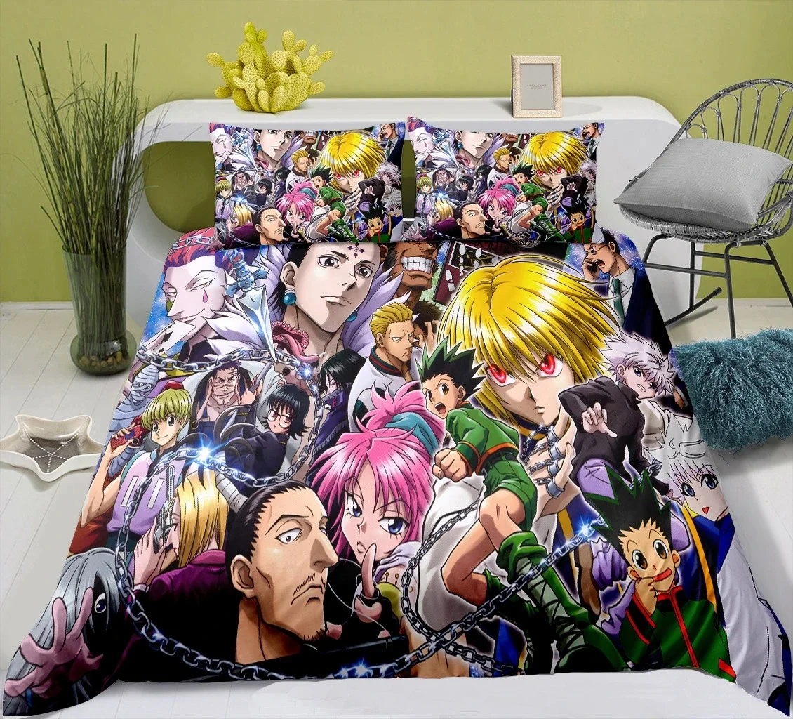 3d Printing Anime Hunter X Hunter 2_3pcs Bedding Set Single Twin Full Queen King Size Bed Set Adult Kid Bedroom Duvet Cover Sets