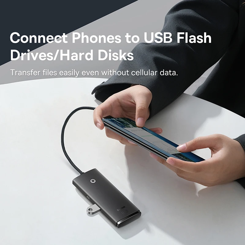Baseus USB HUB 4 in 1 Expand Type C to Multi USB 3.0 Adapter for Computer Laptop Tablet Desktop PC Car Reader 5Gbps Splitter HUB - 3