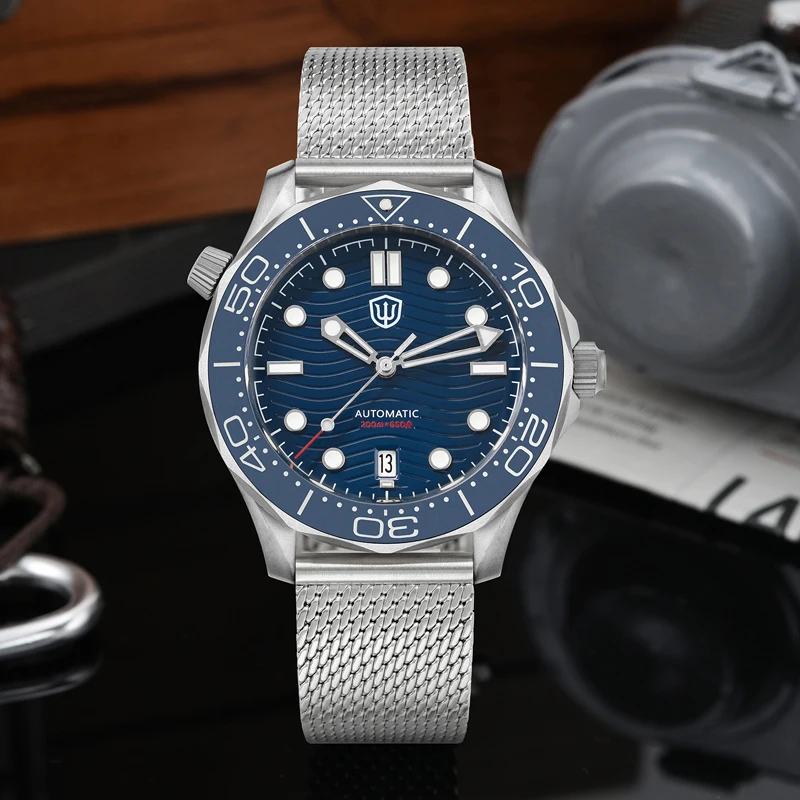 Titanium Watch NTTD NH35 Automatic Movement 42mm Men Dive Watch Domed Sapphire C3 luminous 200M Waterproof