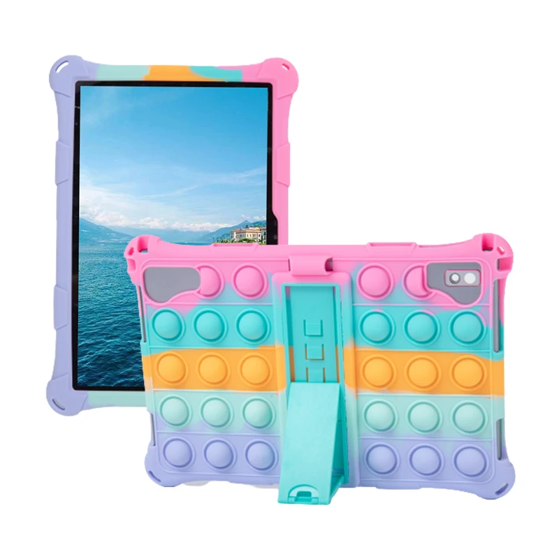 Free Stylus Pen & Should Strap for Teclast P30HD P20HD P20 M40SE M40 Pro 10.1" Tablet PC Rainbow Bubbles Silicon Cover Case tablet cover