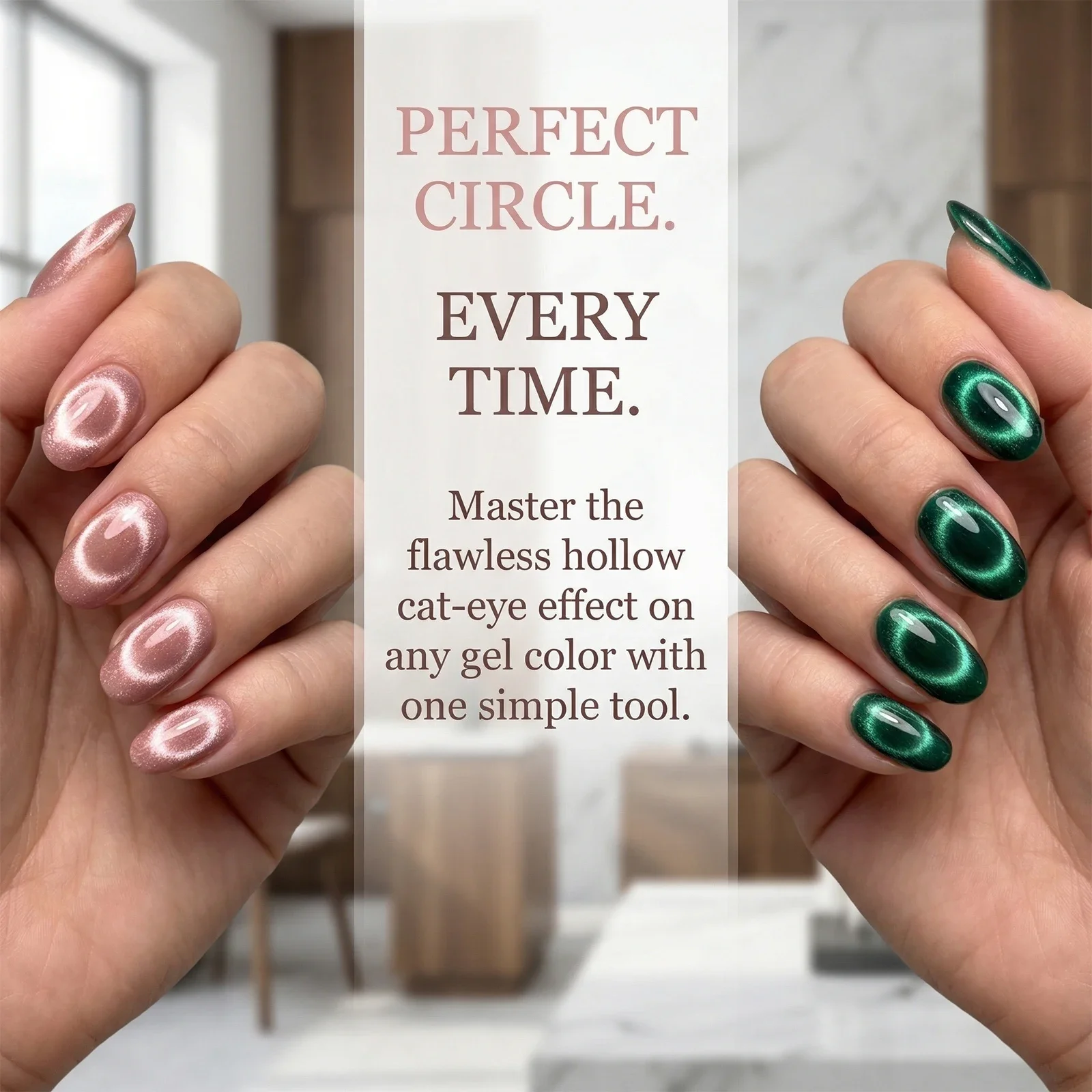 라운드 캣츠아이 네일 마그넷, 블랙홀 할로우 캣츠아이 마그넷, 링 마그네틱 젤 폴리싱 네일 도구