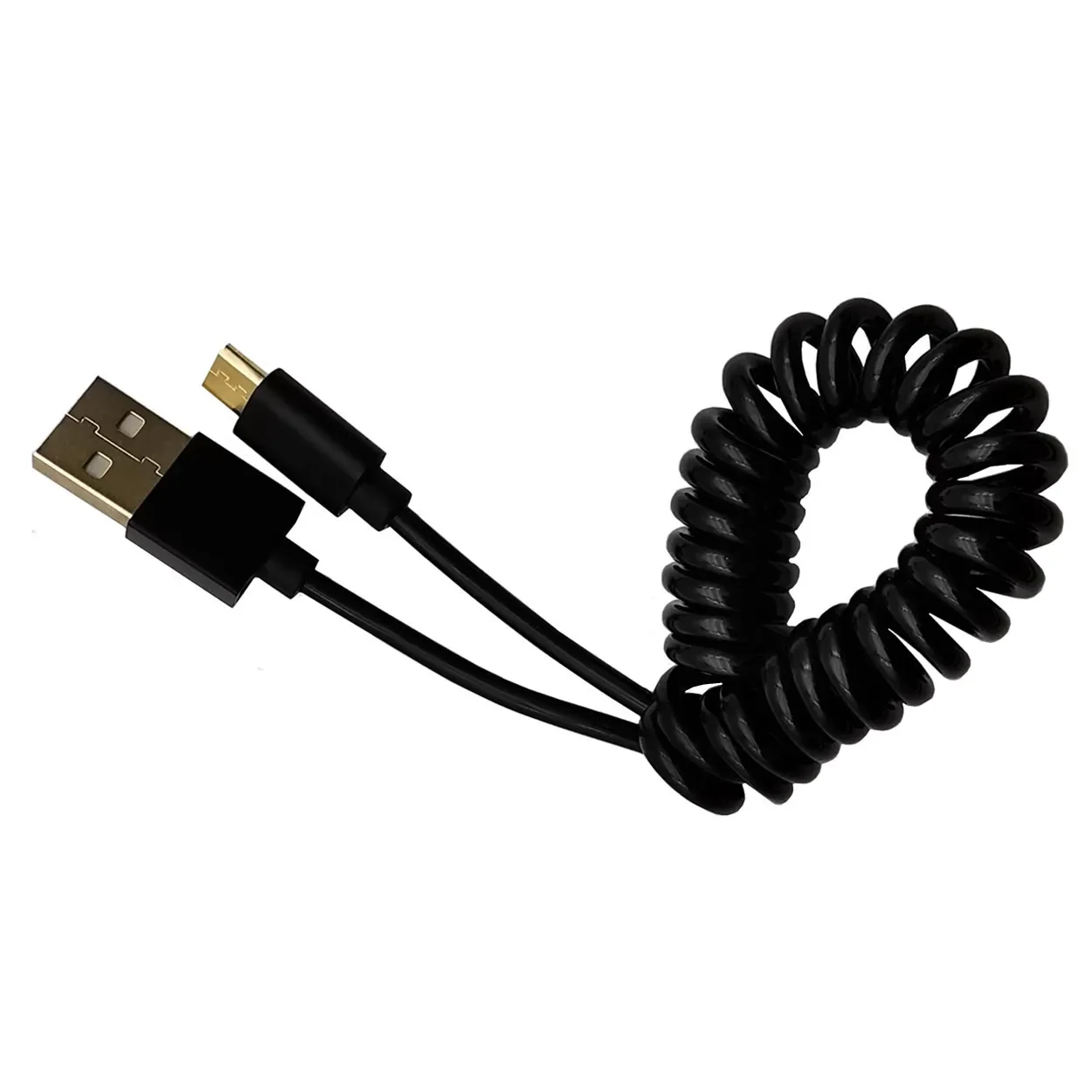 마이크로 USB 5핀 남성형에서 USB 2.0 남성형으로 변환하는 나선형 코일 어댑터 케이블 스프링 텔레스코픽 연장선 데이터 동기화 충전기용