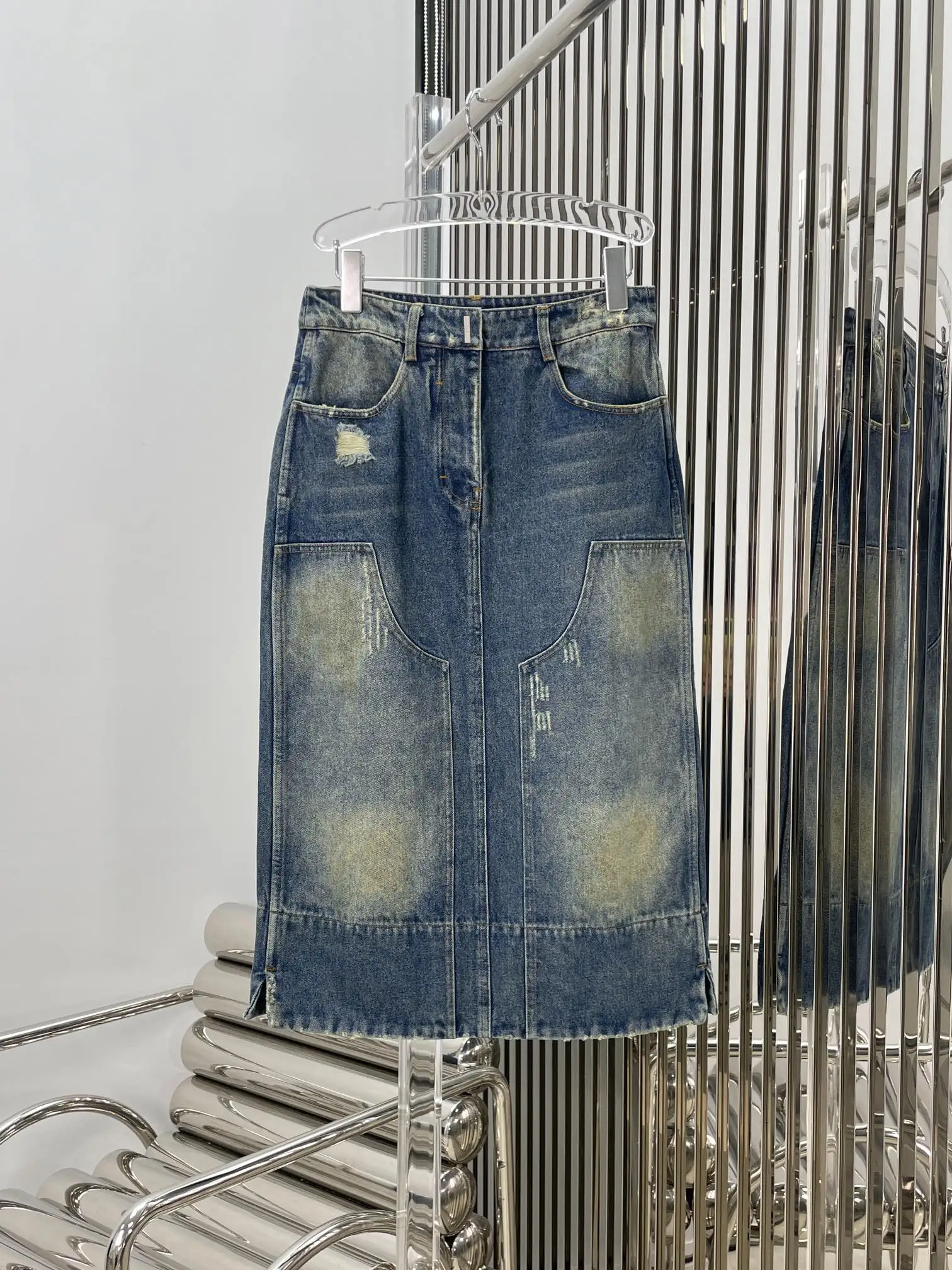 

Reproduction of the old denim half-body skirt casual fashion 2023 summer new