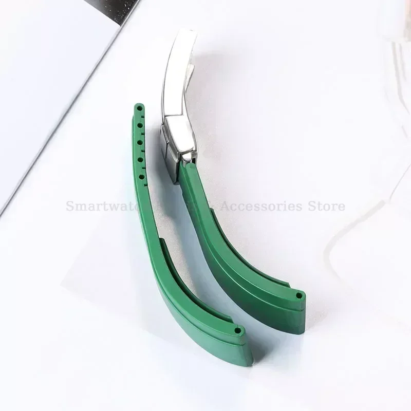 Enhanced Waterproof Silicone Sport Watch Strap with Metal Fold Buckle - 20mm Rubber Wrist Band