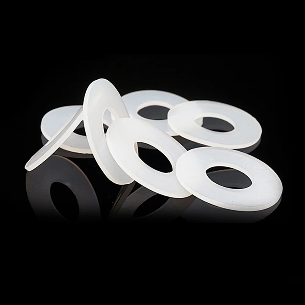 thumbnail image 2 of YANN1 10Pcs Silicone Gaskets, White Flat Washers, Waterproof Rubber O Ring Water Tap Bellows Hoses I.50972539 2 of 11