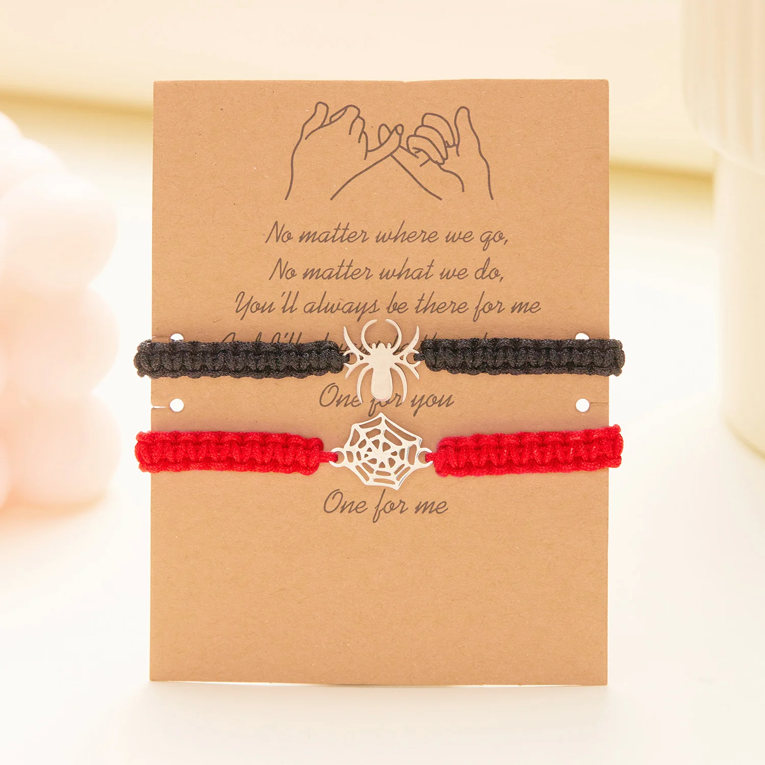 Set di braccialetti con perline e ciondolo a forma di ragno, braccialetti abbinati Y2K - Italia