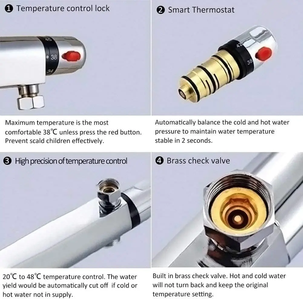 Thermostatic Faucets Shower | Copper Temperature Faucet | Set Thermostatic  Faucets - Shower Faucets - Aliexpress