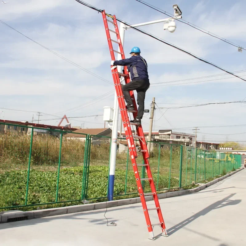 

Insulatingelectrician ladder FRP telescopic straight ladder electric fire thickening lifting engineering