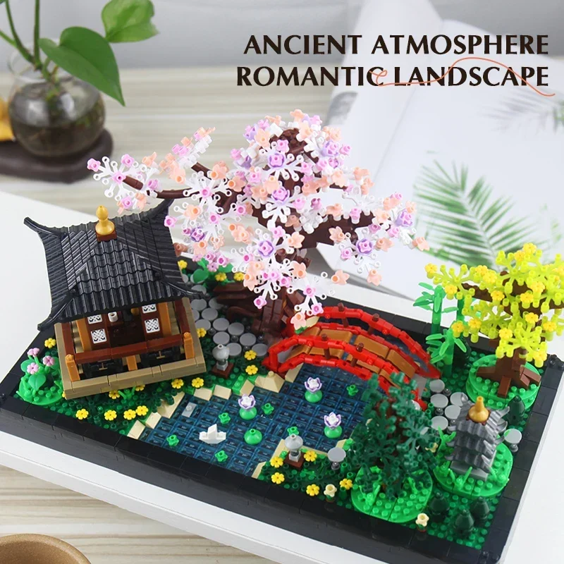 DIY Zen Realm Garden Building Blocks Creative Bonsai Tree Streetview Courtyard Potted Bouquet Assembled Brick Kid Toy_voghion.com