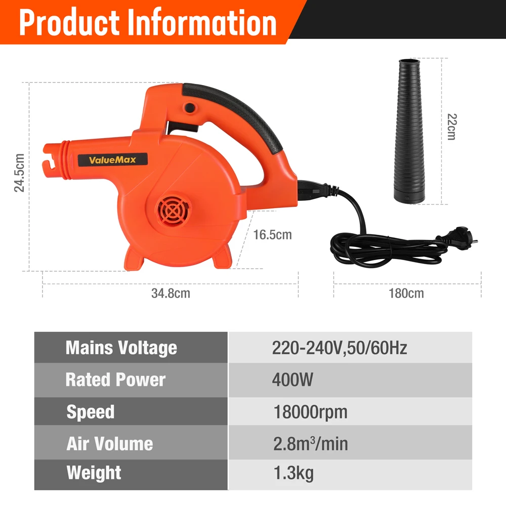 Valuemax 2 In 1 Blowing&Suction Leaf Dust Collector Turbo Blower Garden Vacuum Clean Air Blower Garden Tools 6