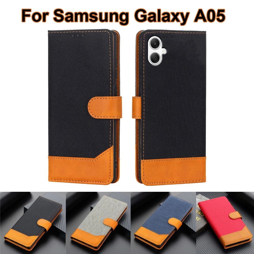 

Business Leather Case For Samsung A05 Wallet Cover Protection Magentic Phone Cases For Carcasas Samsung Galaxy A05 SM-A055F Etui