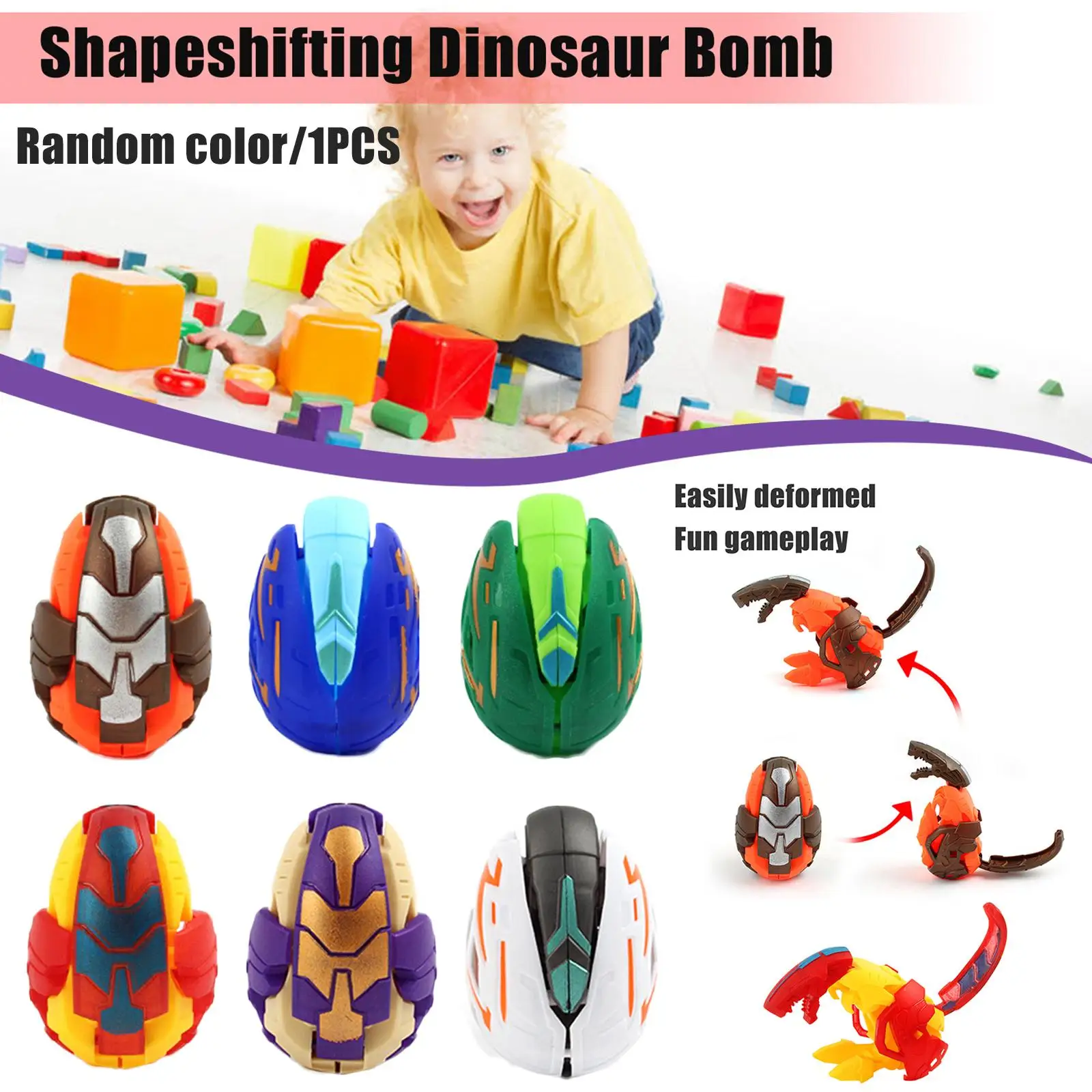 Dinosaurier Roboter verwandeln Verformung Dinosaurier Eier Spielzeug für Kinder automatisch verwandeln verdrehen Jungen Baby Lernspiel zeug – Detail 1