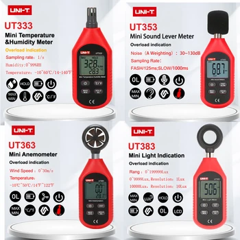 UNI-T UT353 UT383 UT363 UT333 Mini Illuminance Meter Portable Noise Tester Digital Thermometer Hygrometer Anemometer LCD 1
