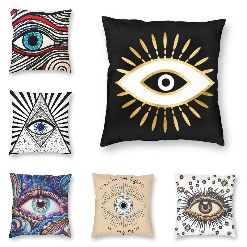 

Bedroom Living Room Evil Eye Black Art Cushion Cover Mystery Spirit Pillowcase Sofa Car Pillowcase Home Decor pillow cases