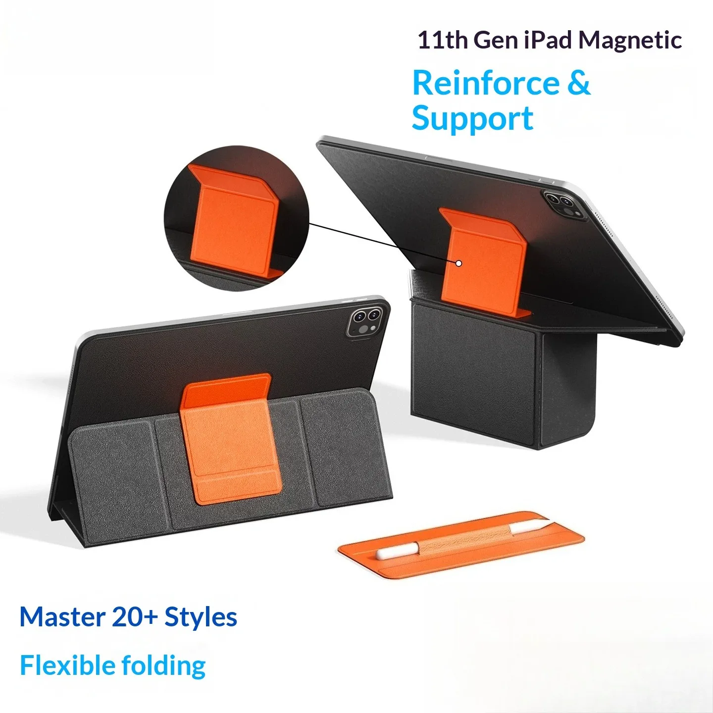 RBP Color Block Magnetic Floating iPad Case with Support Cover