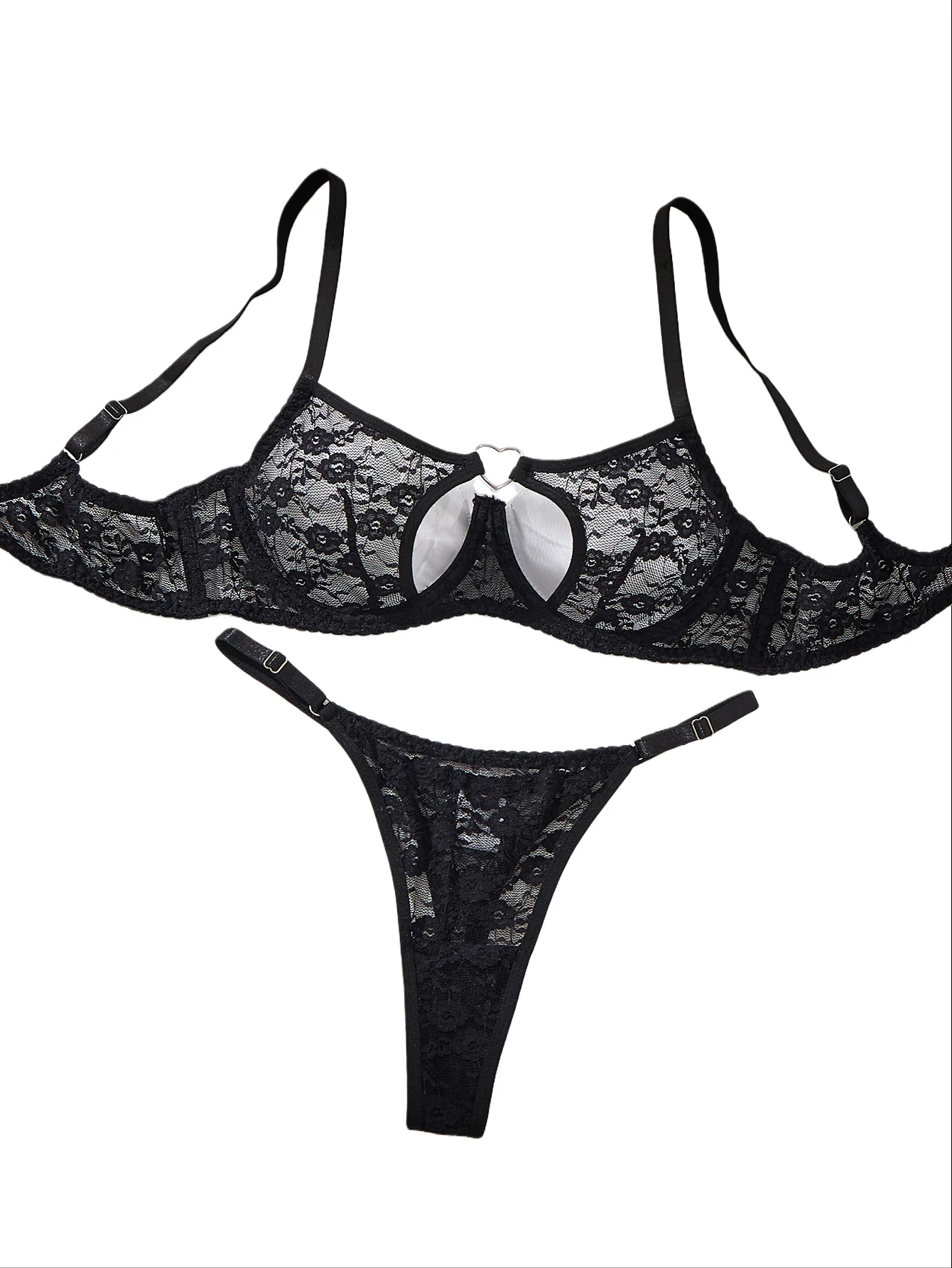 Ensemble soutien-gorge et culotte au Design élégant, avec boucle en cœur Unique, sous-vêtements confortables à la mode, adaptés à toutes les Occasions