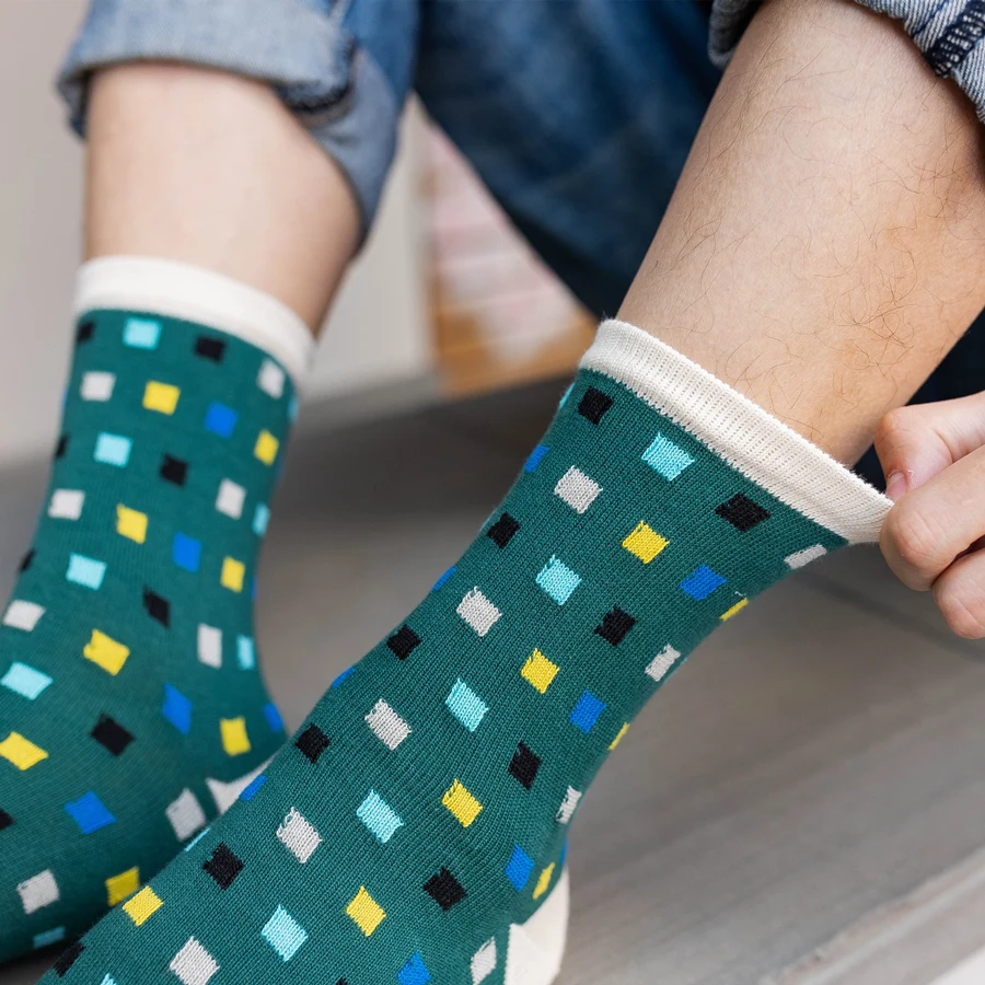 1 Paar geteilte Zehensocken aus reiner Baumwolle für Herren, modisch, bunt, gepunktet, langlebig, für Fitness, Fahrrad, Laufen, Outdoor, Reisen, 5-Finger-Socken – Detail 15