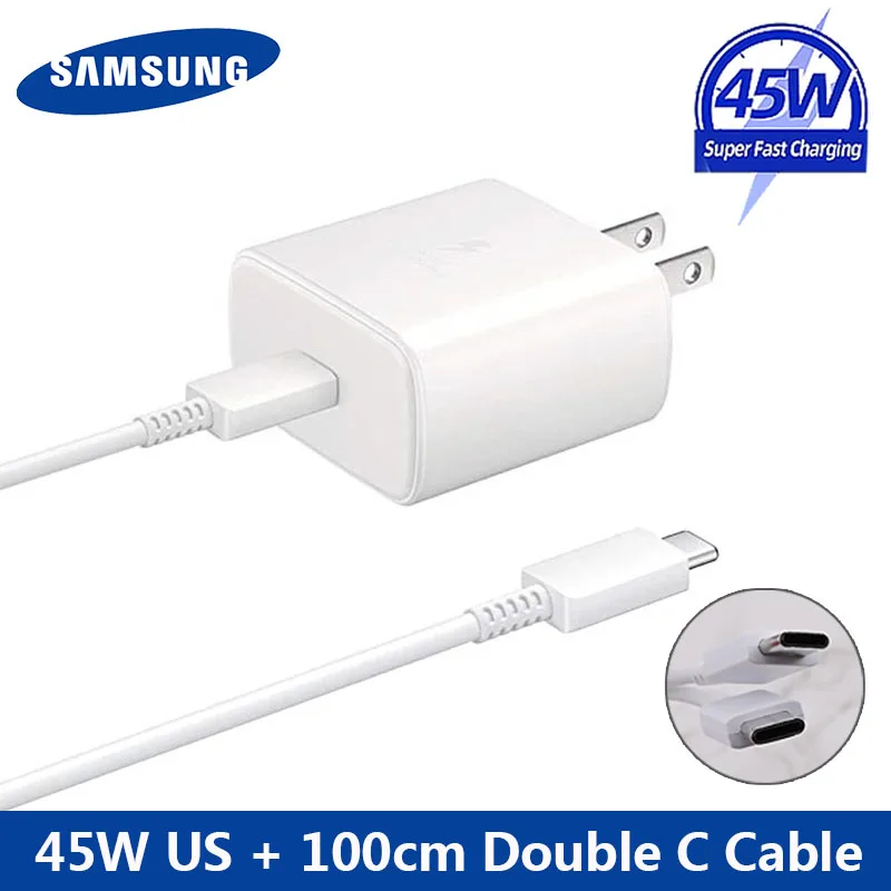 Original Samsung S20 S22 Ultra 45W Surper Fast Charger PD Quick Charge Adapter TypeC For Galaxy S20Plus Note 10+ A90 A80 Tab S7+ baseus 65w Chargers