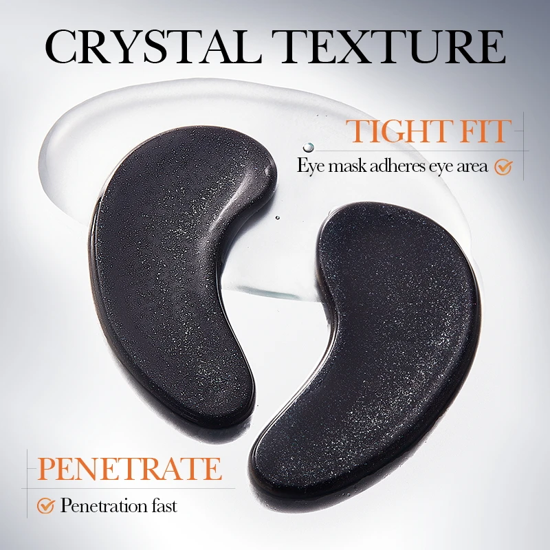 5 Pairs SADOER Black Crystal Collagen Eye Mask Anti-wrinkles Anti-aging Moisturizing Anti Dark Circles Eye Patches Gel Masks
